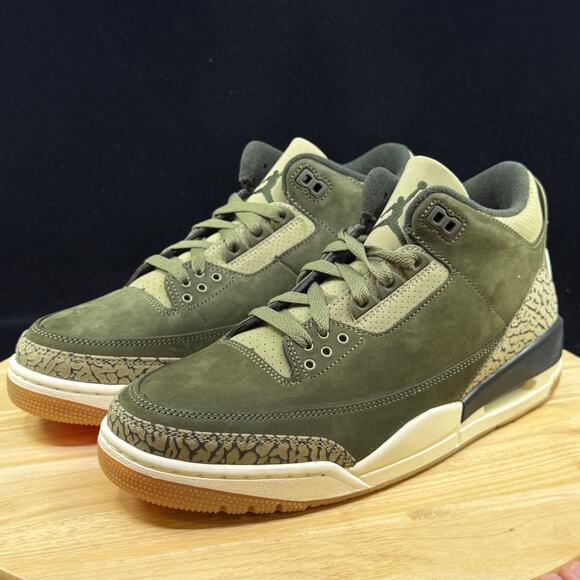 Air Jordan 3 Retro Family Affair Men's Size 9 Medium Olive/Sequoia DN3707-202 - Picture 2 of 10